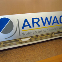 Aluschild mit Gravierung und Fräsung 